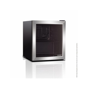 Mini-koelkast  Husky CKK50-CNS, glasdeur, RVS frame, 45,8 liter, zwart 