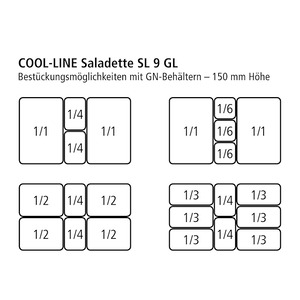 Saladette NordCap, SL 9 GL, 2 deuren, 2 x GN 1/1 en 3 x GN 1/6, Cool-Line
